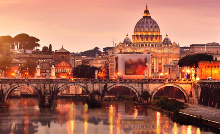 St Peter's Basilica and Tiber River